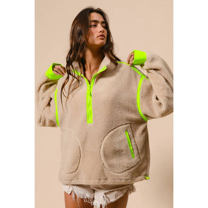 HALF ZIP UP SHERPA JACKET