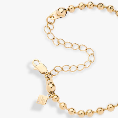 Cross Ball Chain Bracelet: Stainless Steel Gold
