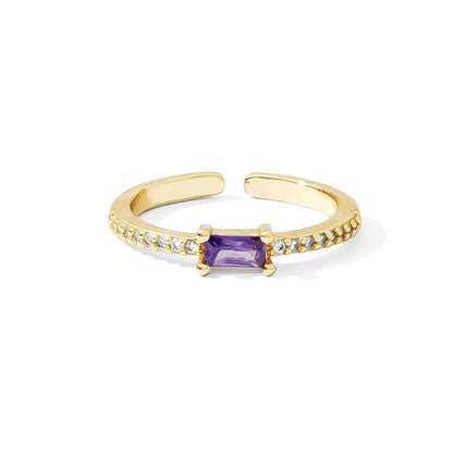 Just A Touch Of Color Pavé Adjustable Ring