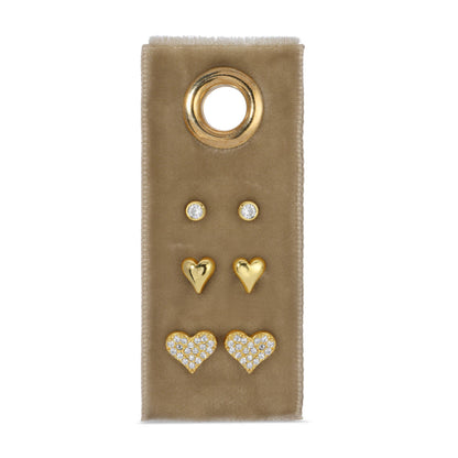 Heart Velvet Stud Set