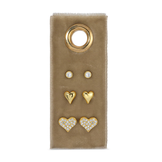 Heart Velvet Stud Set