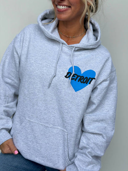 Detroit Heart Puff Print Hoodie