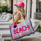 BEACH Tasseled Oversized Women's Tote Bag