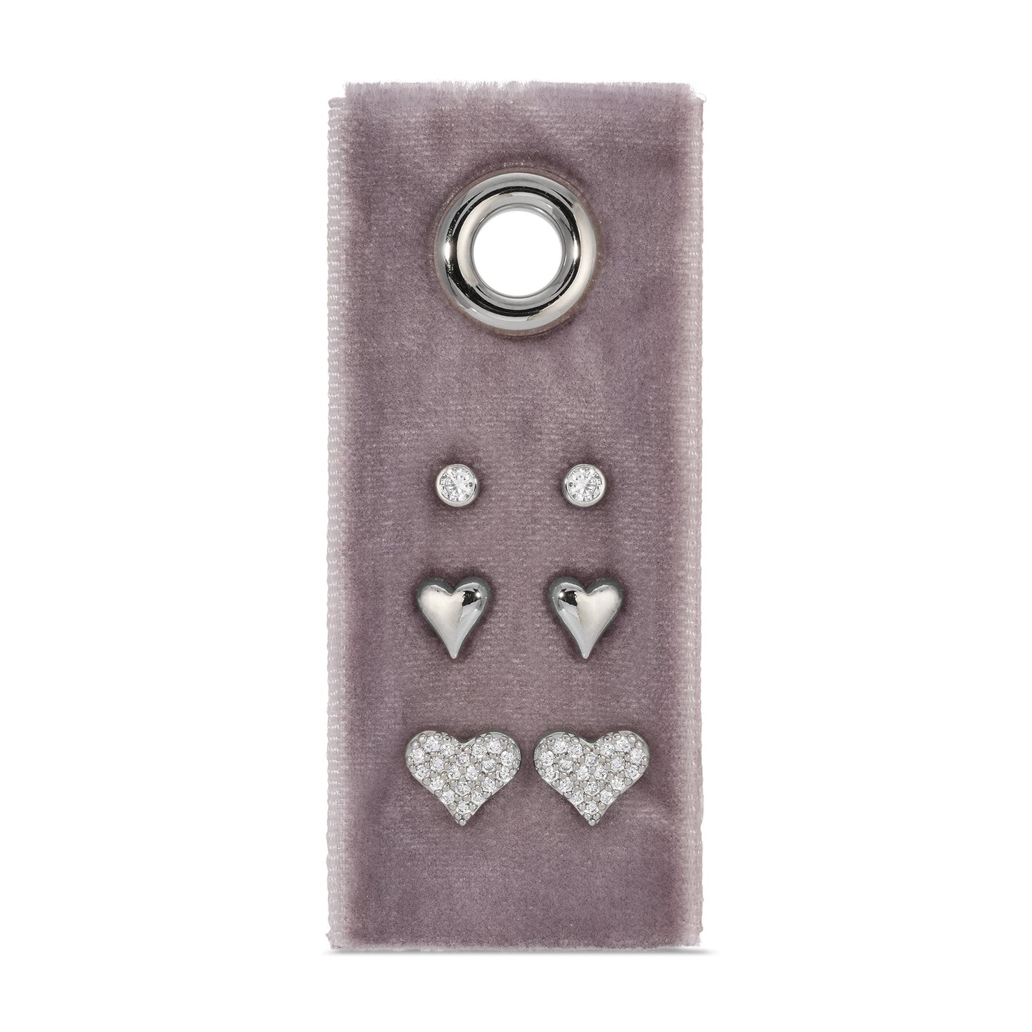 Heart Velvet Stud Set