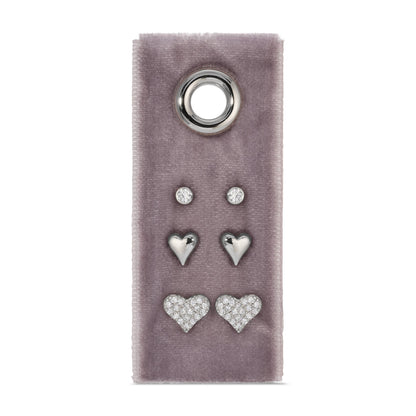 Heart Velvet Stud Set