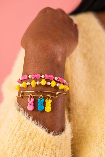 PEEPS® Bunny Beaded Bangle: Gold