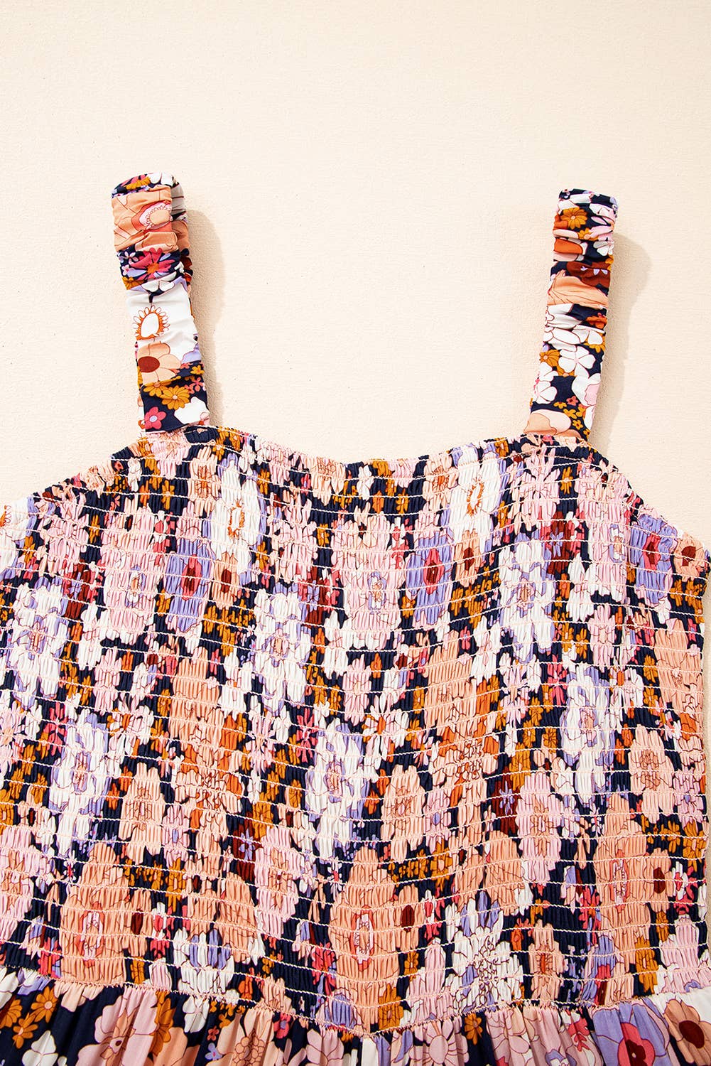Roxane | Floral Smocked High Waist Square Neck Jumpsuit