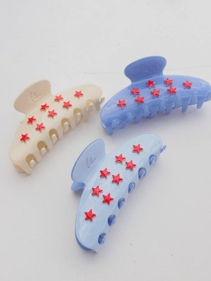 STARGIRL CLAW DARK BLUE + RED STARS