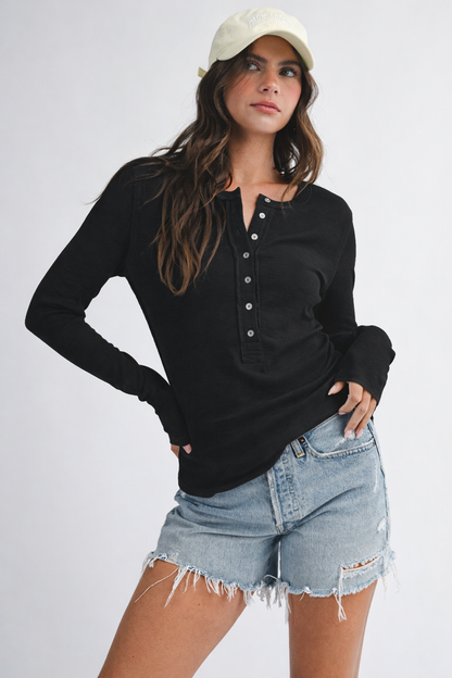 Henley Long Sleeve Top
