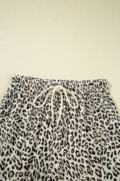 Jovanna | Leopard Drawstring Elastic Waistband Loose Pants