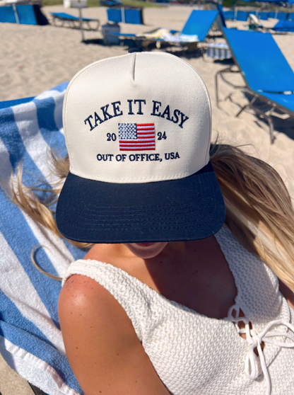 Take It Easy 2024 Vintage Trucker Hat