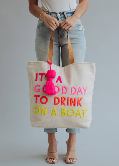 Cream Drink On A Boat Tote