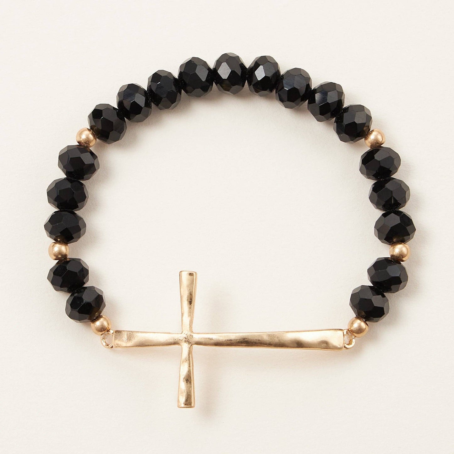Glass Beaded | Bracelet with Cross Charm