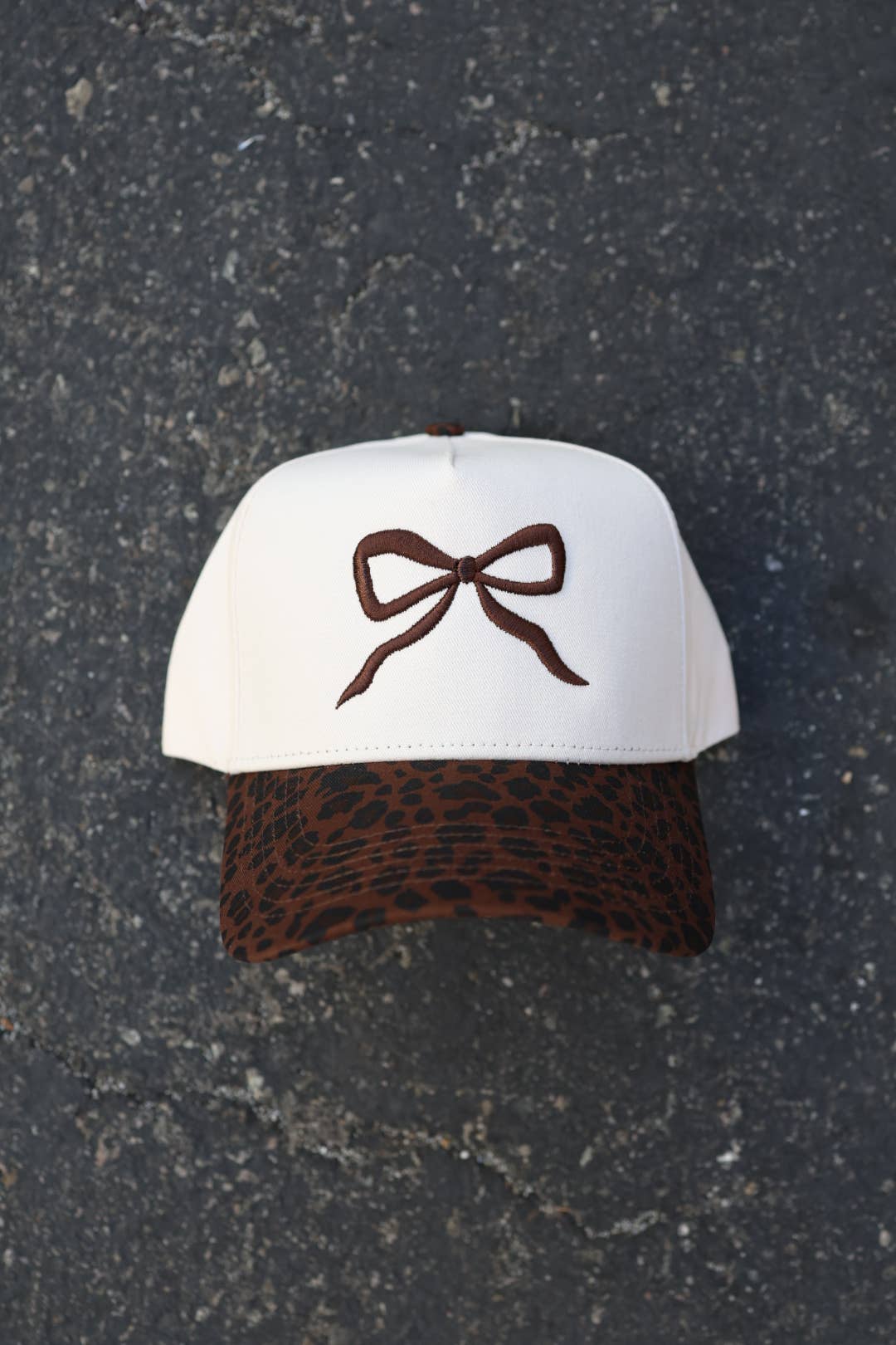 Leopard 3D puff Bow hat 
