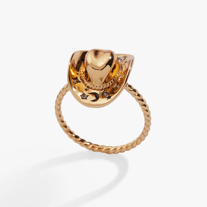 Cowgirl Hat Ring: Gold