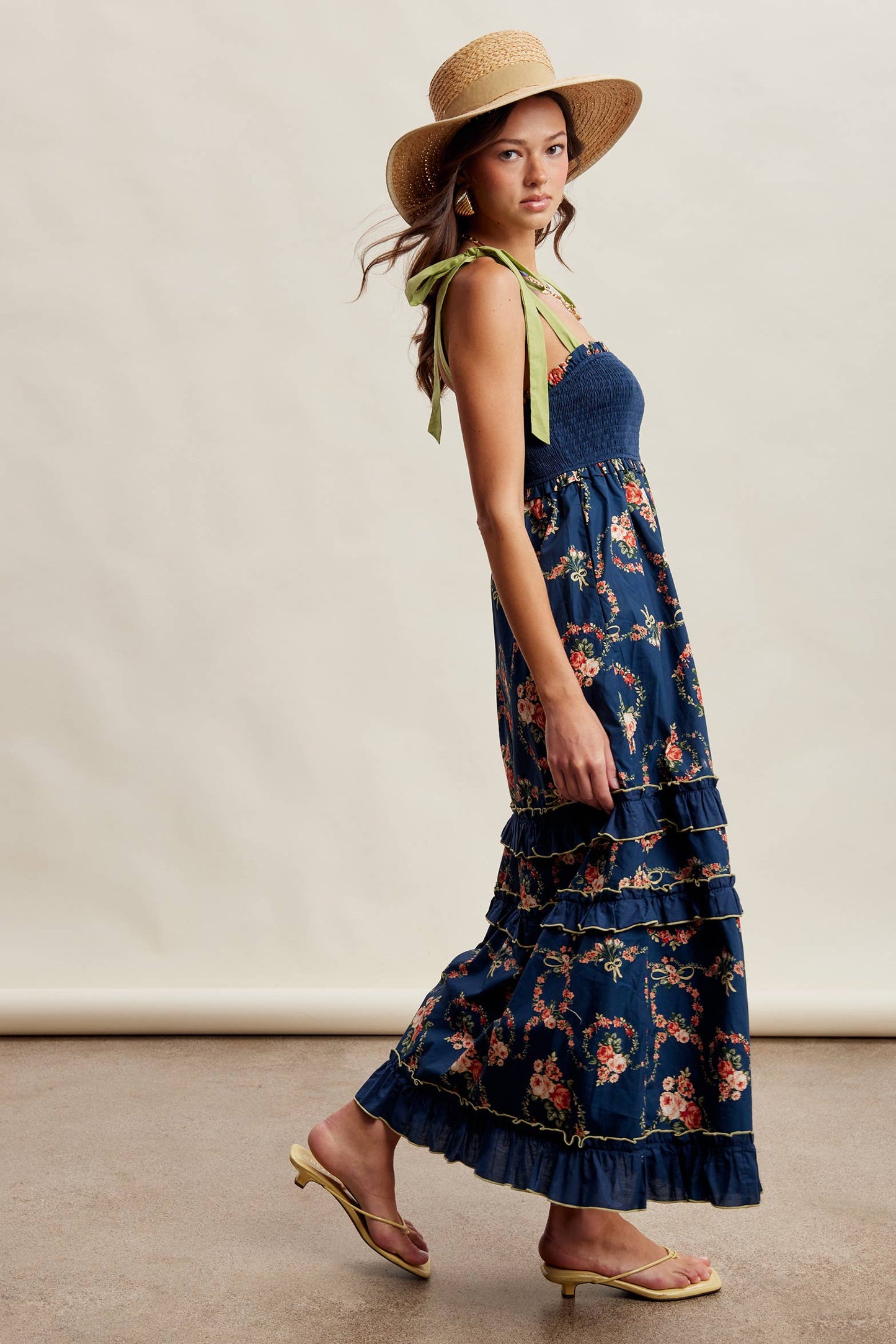 Floral Smocked Tiered Maxi Dress