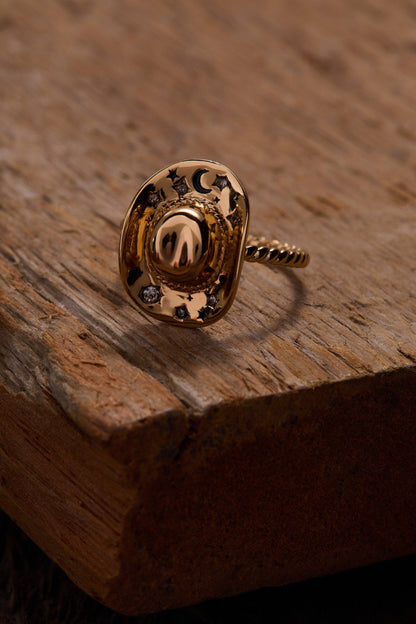 Cowgirl Hat Ring: Gold