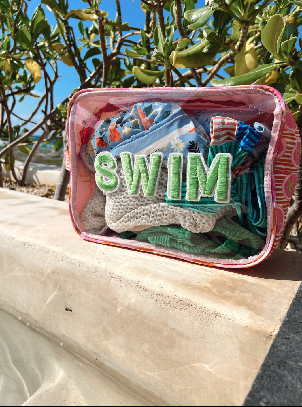 Swim Pink Palms - Clear XL