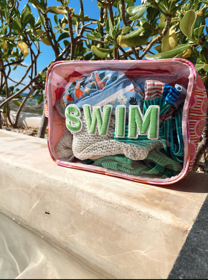 Swim Pink Palms - Clear XL