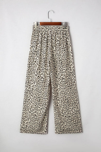 Jovanna | Leopard Drawstring Elastic Waistband Loose Pants