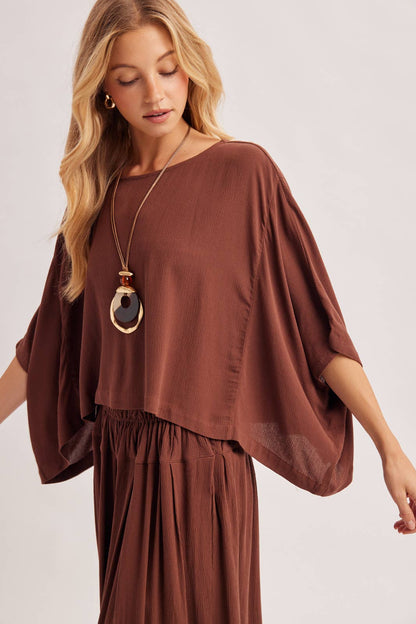 BOHO OVERSIZED DOLMAN TOP AND BALLOON LEG PANTS SET