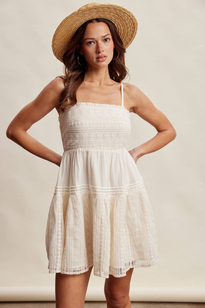Lace Tiered Mini Dress
