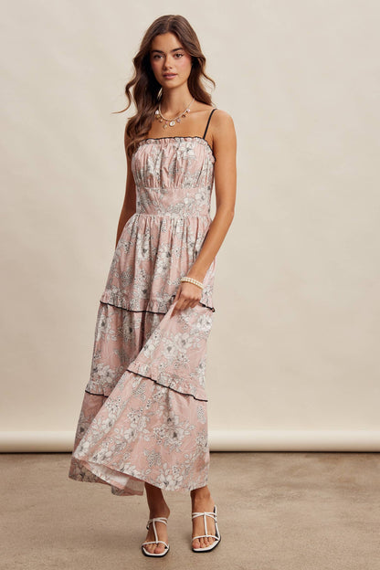Floral Ruffle Tiered Maxi Dress
