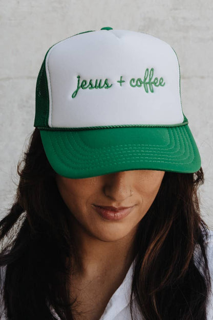 Jesus + Coffee Hat - Green