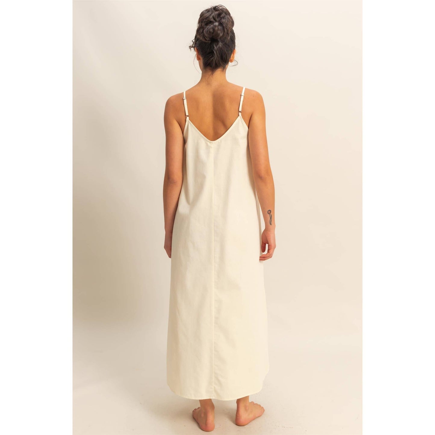 Dyed V-Neck Loose Maxi Dress