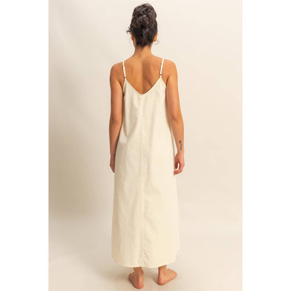 Dyed V-Neck Loose Maxi Dress