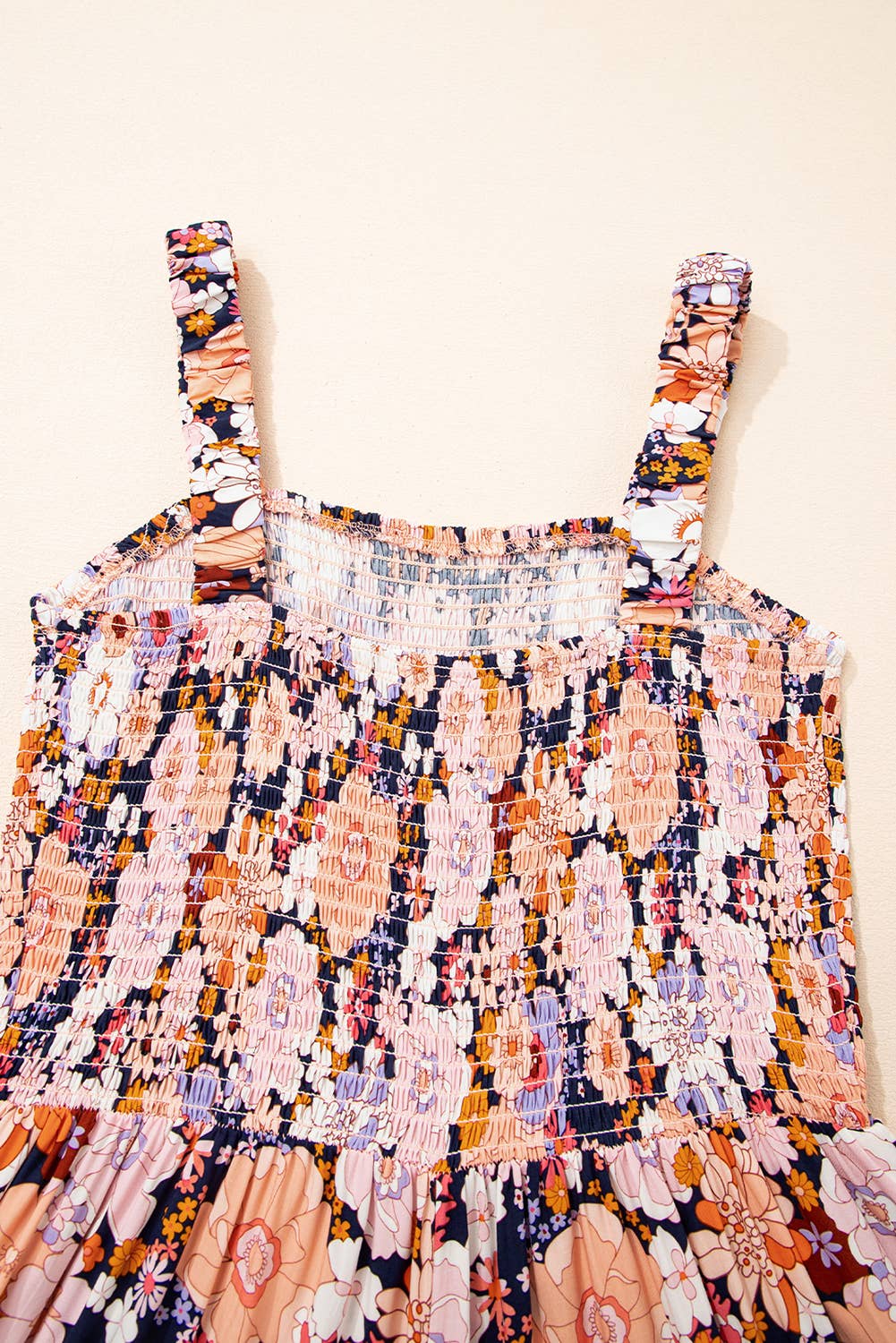 Roxane | Floral Smocked High Waist Square Neck Jumpsuit